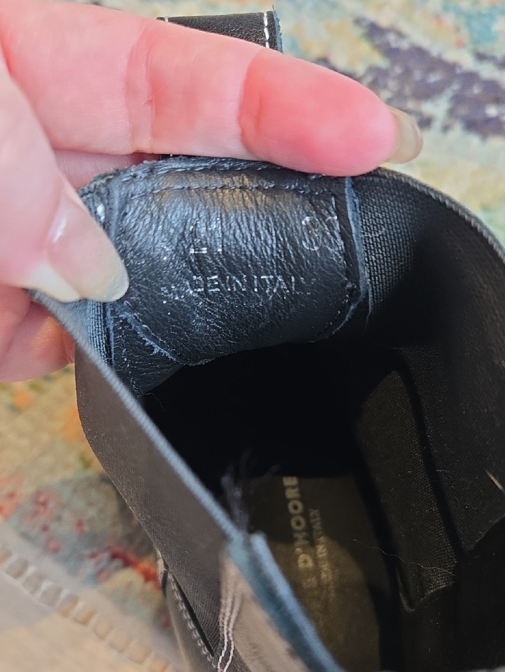Black Leather Platform Chelsea Booties - Picture 5 of 5